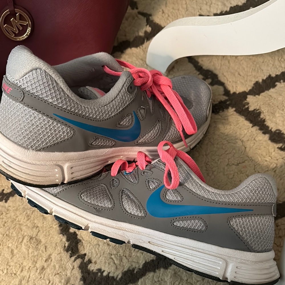 Nike Gray and Pink Athletic Shoes